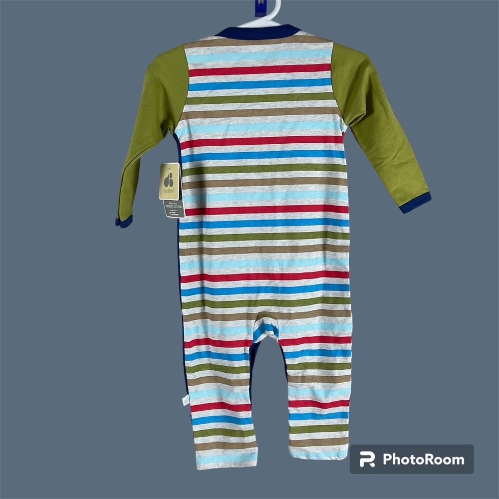Just Born Baby Boy Organic Cotton One Piece Coverall Jumper 12 months New - Picture 3 of 8